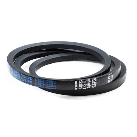 D&D B69/5L720 Classical V-Belt, 72 in Outside Length, 21/32 in Top Width, 1 Ribs B69/5L720